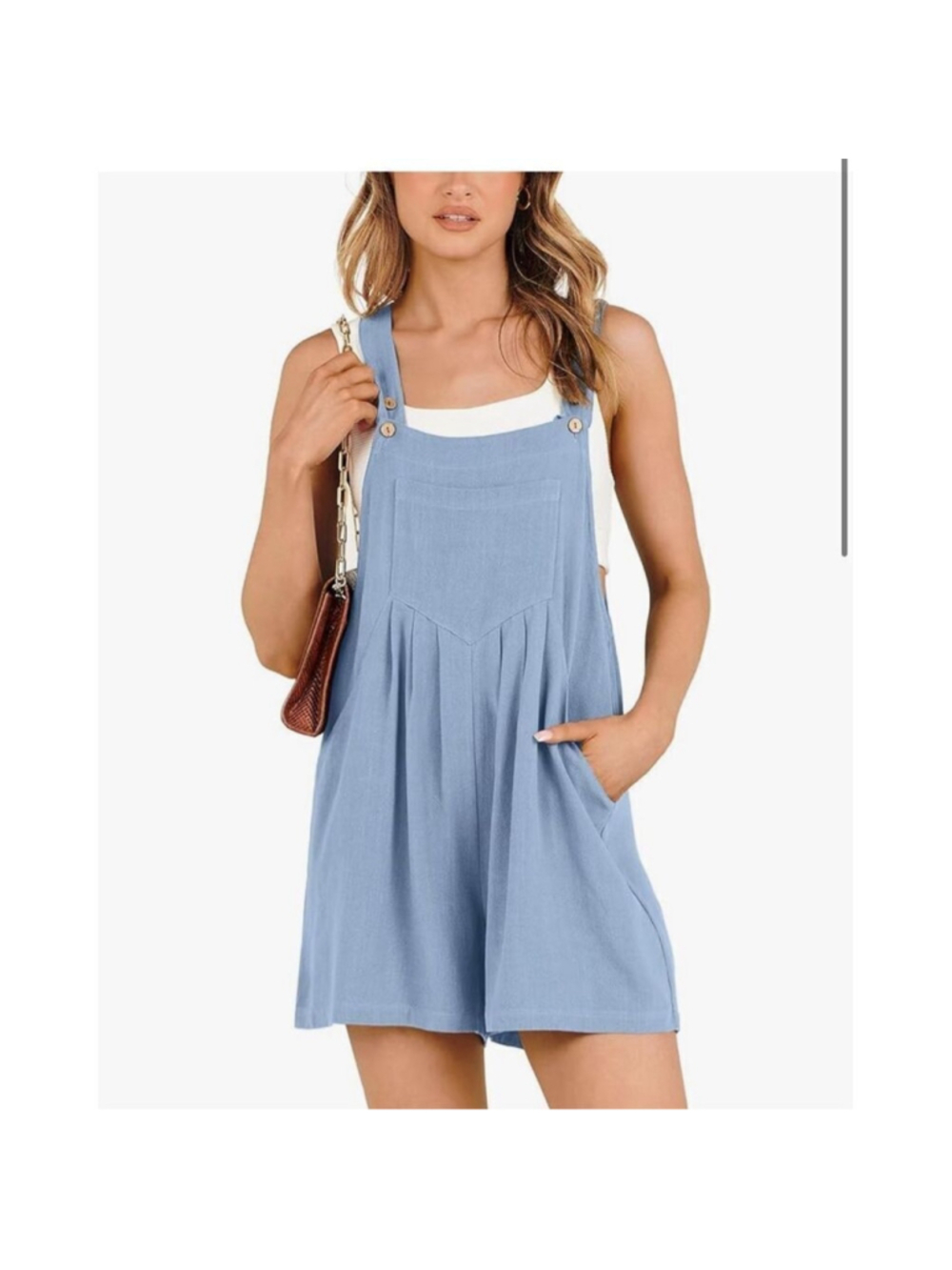 NEW Blue Romper Bib Short Overalls Loose XL
